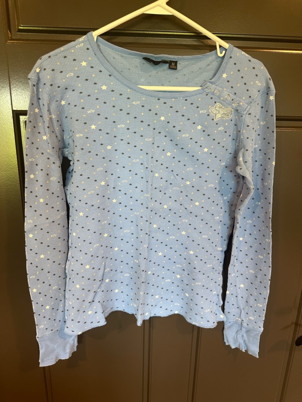Fox racing Light Blue Star-Print Long Sleeve Women's Tee